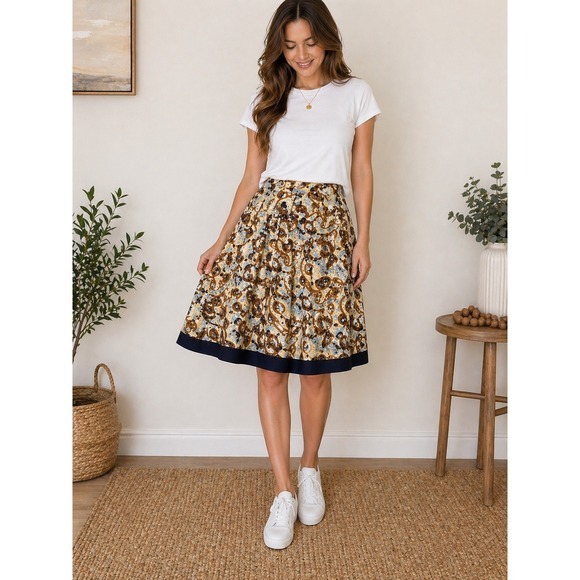 Anne Klein Dresses & Skirts - Anne Klein Paisley Silk Blend Midi Skirt Size 12 A-Line Boho